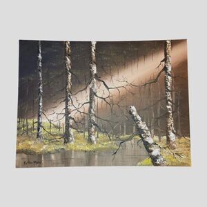 Erika Moore Artist Original Dark Forest Landscape Oil On Canvas Board 12x16